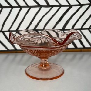 Vintage Pink Glass Open-top Candy Dish